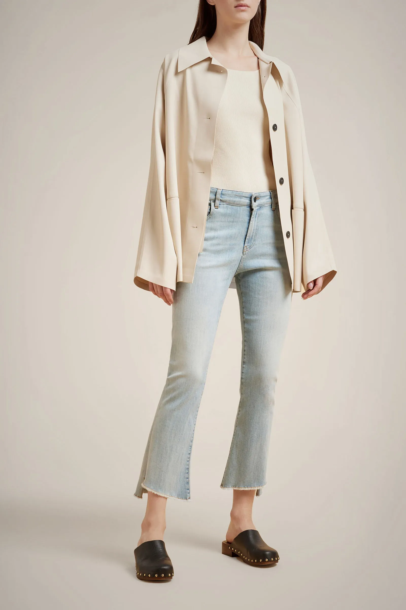 jeans flare stretch schiarito sold by Liviana Conti