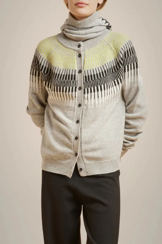 CARDIGAN JACQUARD IN CASHMERE RICICLATO sold by Liviana Conti