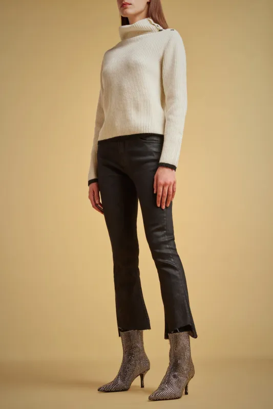 MAGLIA CASHMERE RICICLATO BORDI CONTRASTO sold by Liviana Conti