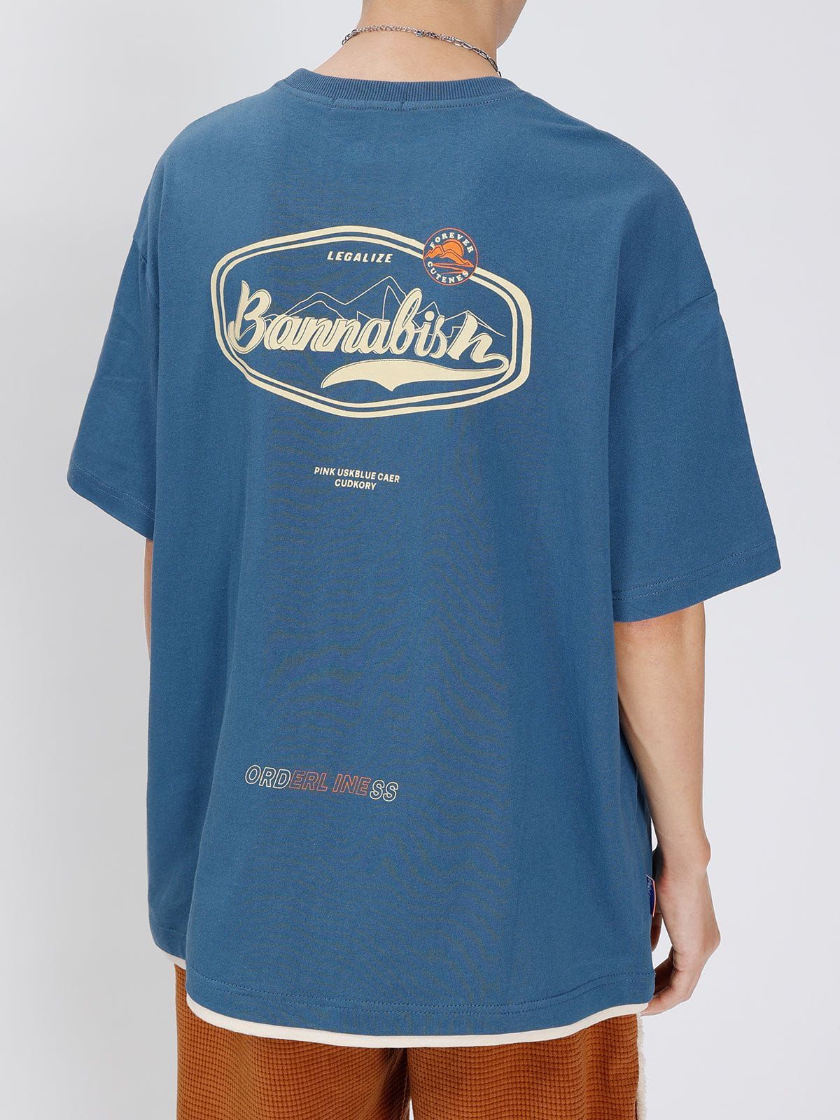 Small Mountains Letter Graphic T-Shirt sold by Yugen Theory product image thumbnail 3