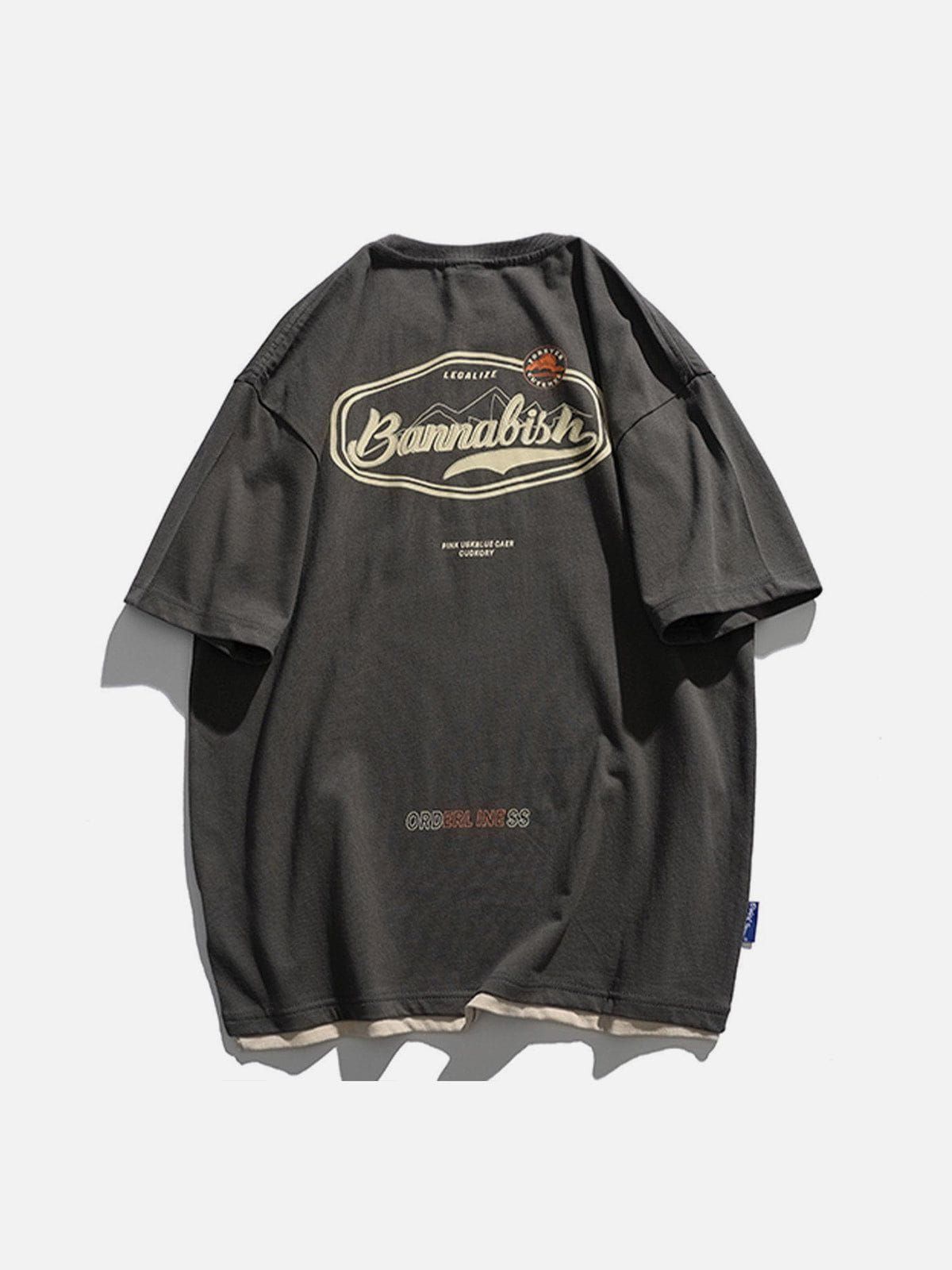 Small Mountains Letter Graphic T-Shirt sold by Yugen Theory product image thumbnail 5