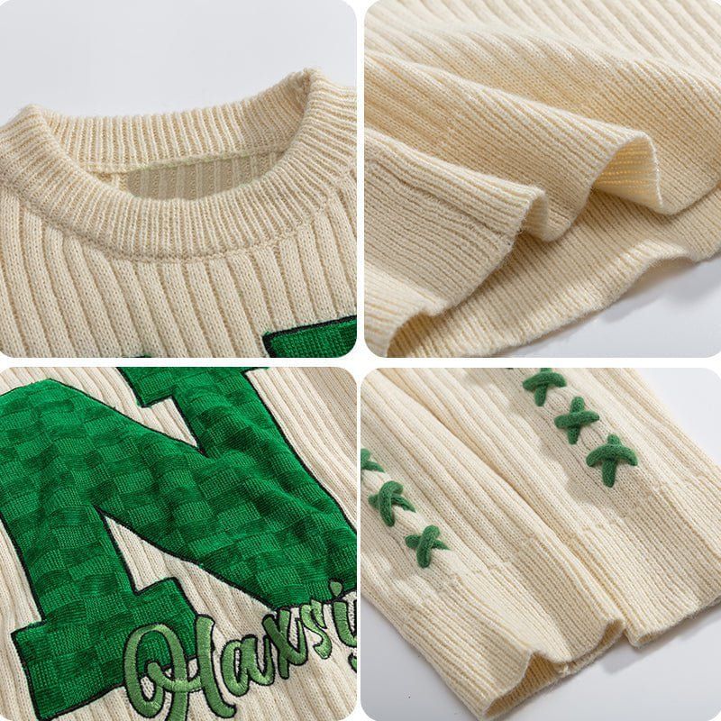 Cable Knit Sweater Embroider Letter sold by Yugen Theory product image thumbnail 5