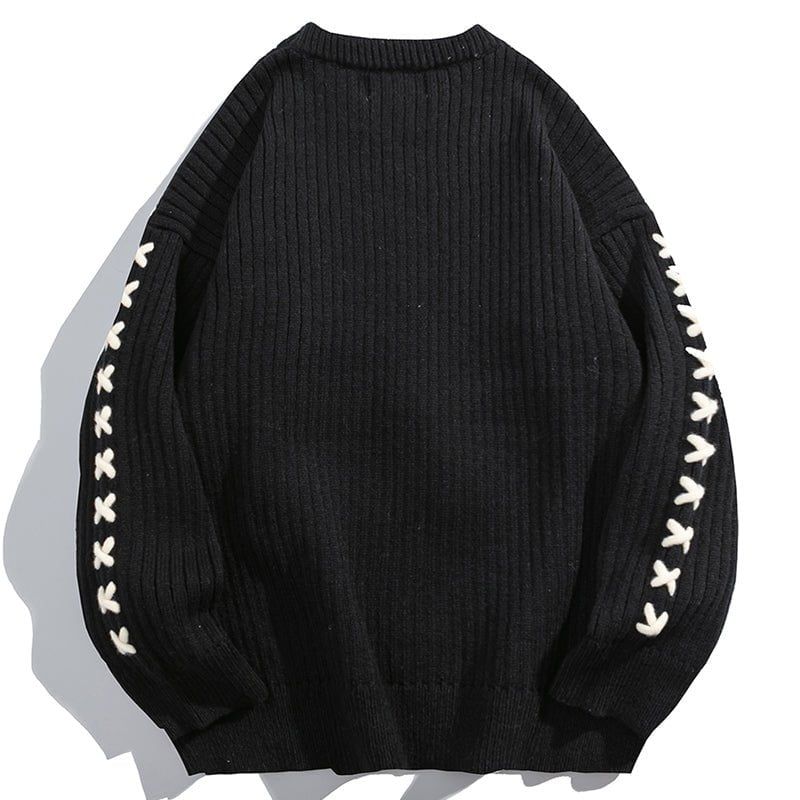 Cable Knit Sweater Embroider Letter sold by Yugen Theory product image thumbnail 4