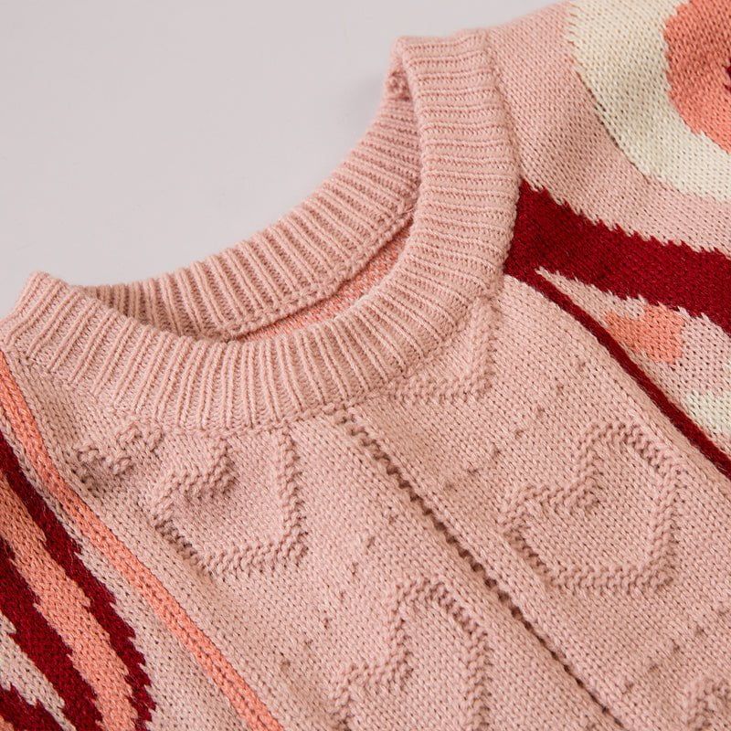 Unique Knit Sweater Patchwork Love sold by Yugen Theory product image thumbnail 3