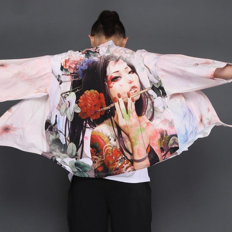 Japanese Geisha Kimono Cardigan Shirt sold by Yugen Theory product image thumbnail 3