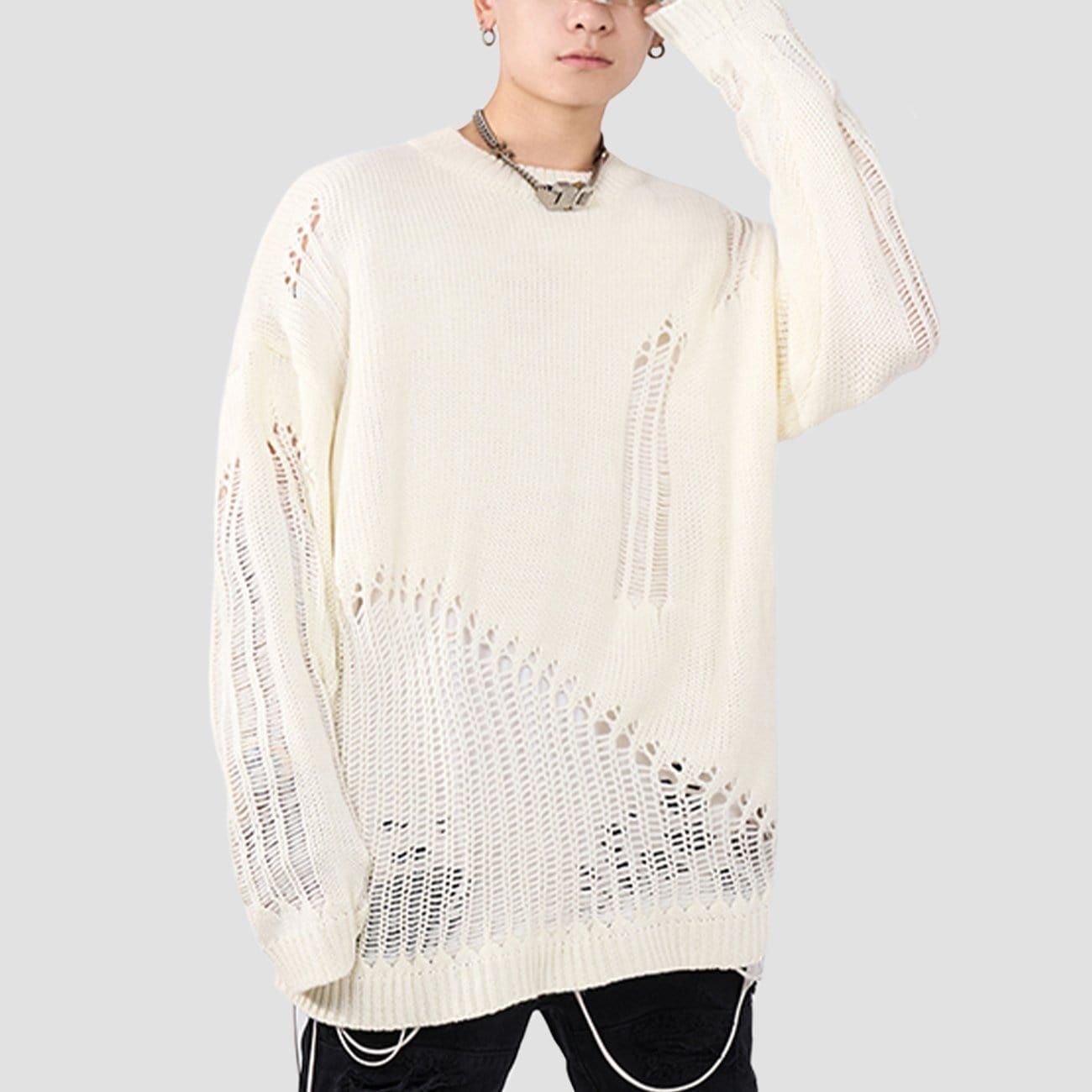 Ripped Hole Knitted Sweater sold by Yugen Theory product image thumbnail 2