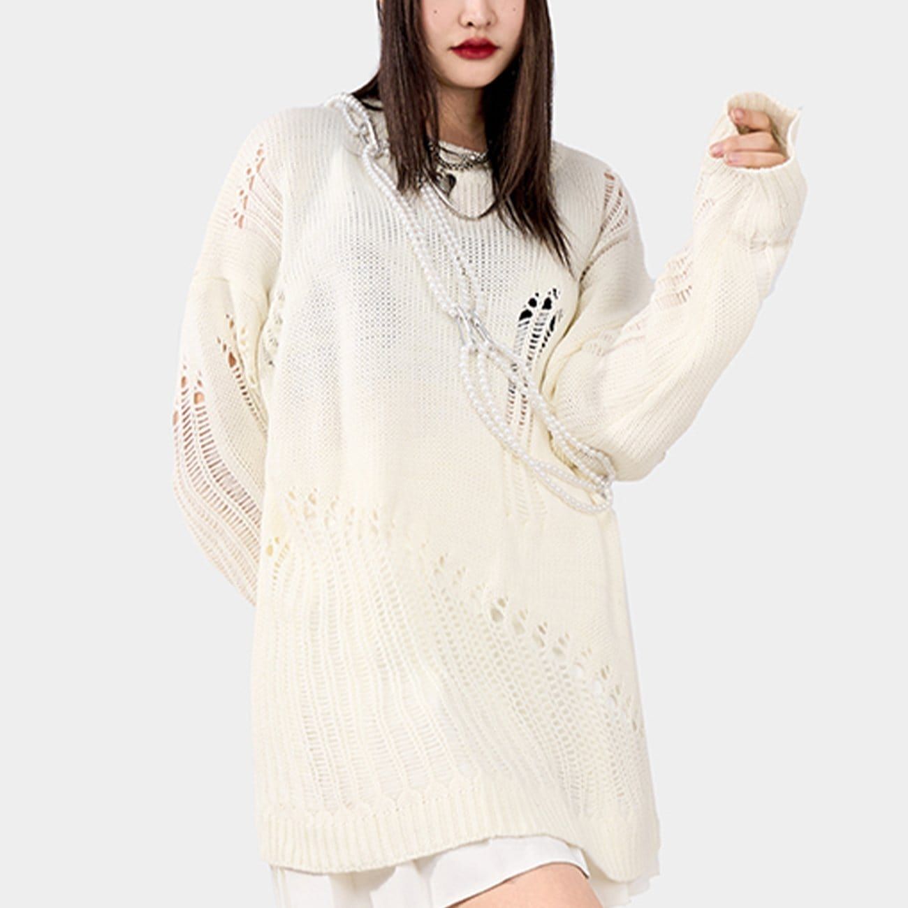 Ripped Hole Knitted Sweater sold by Yugen Theory product image thumbnail 3