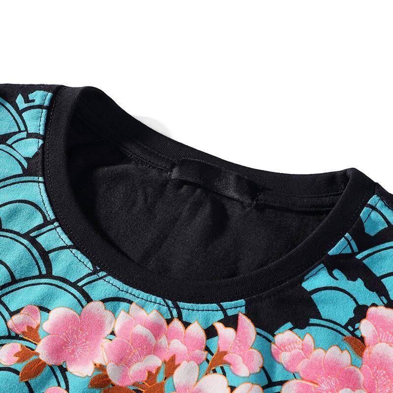 Brown Koi Embroidery Japanese T-Shirt sold by Yugen Theory product image thumbnail 4