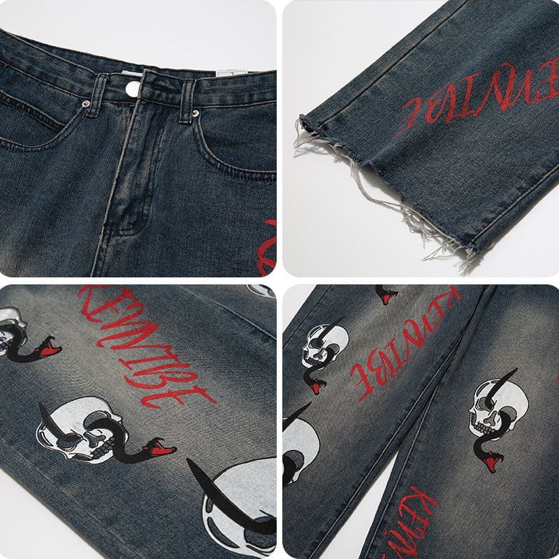High Street Wide Leg Jeans Skull sold by Yugen Theory product image thumbnail 3