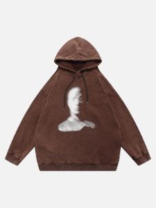 Washed Blurred Face Hoodie sold by Yugen Theory