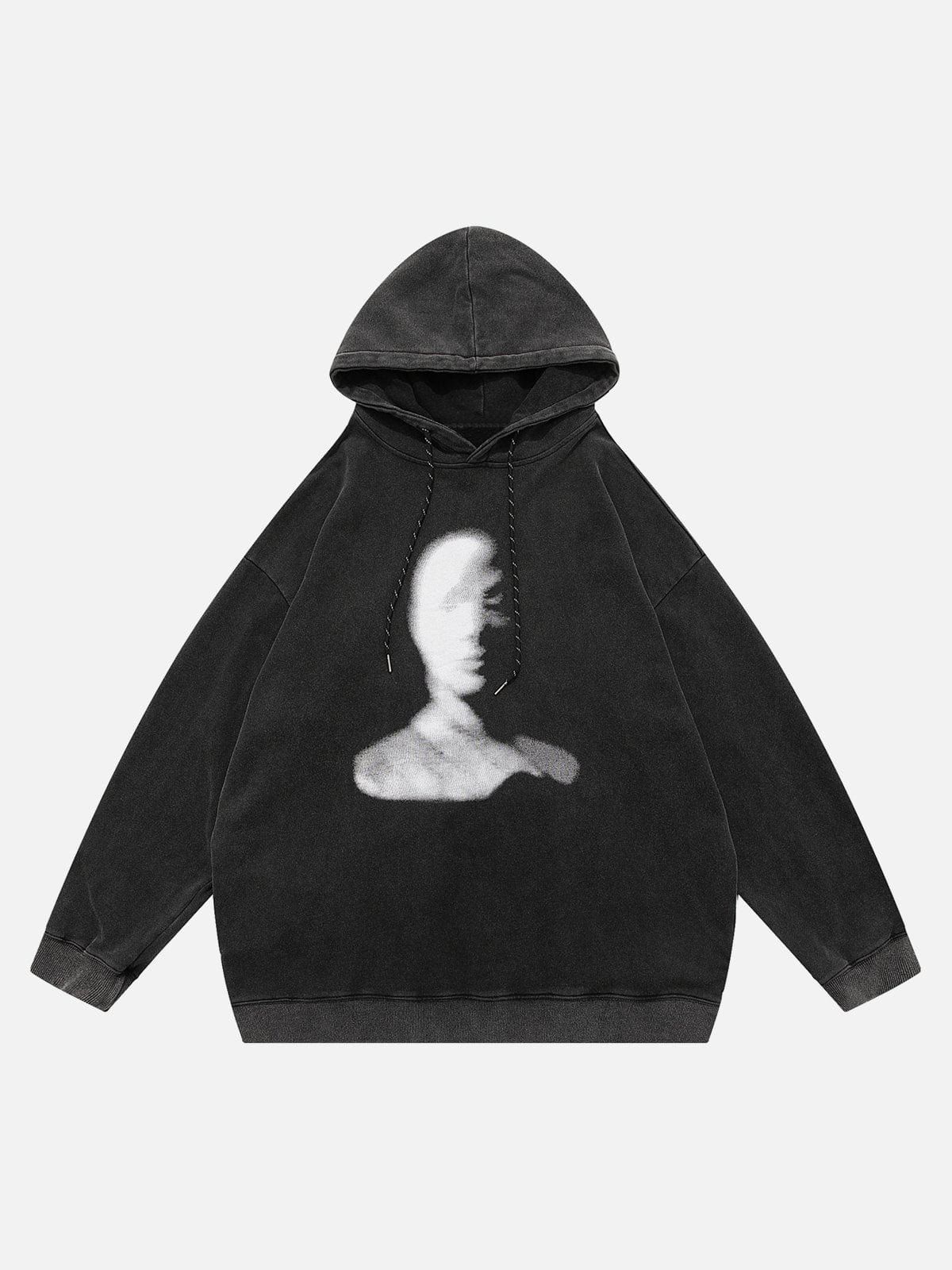 Washed Blurred Face Hoodie sold by Yugen Theory