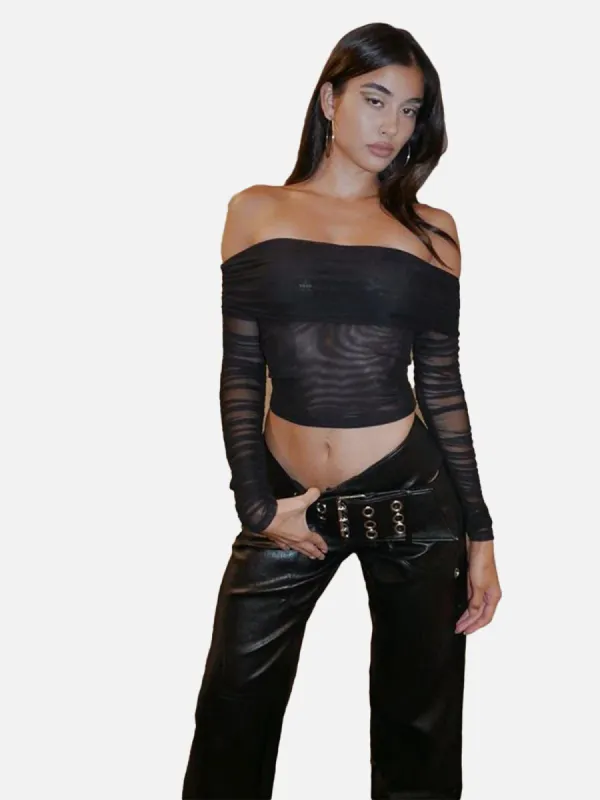 Sexy Off Shoulder Long Sleeve T Shirt sold by Yugen Theory