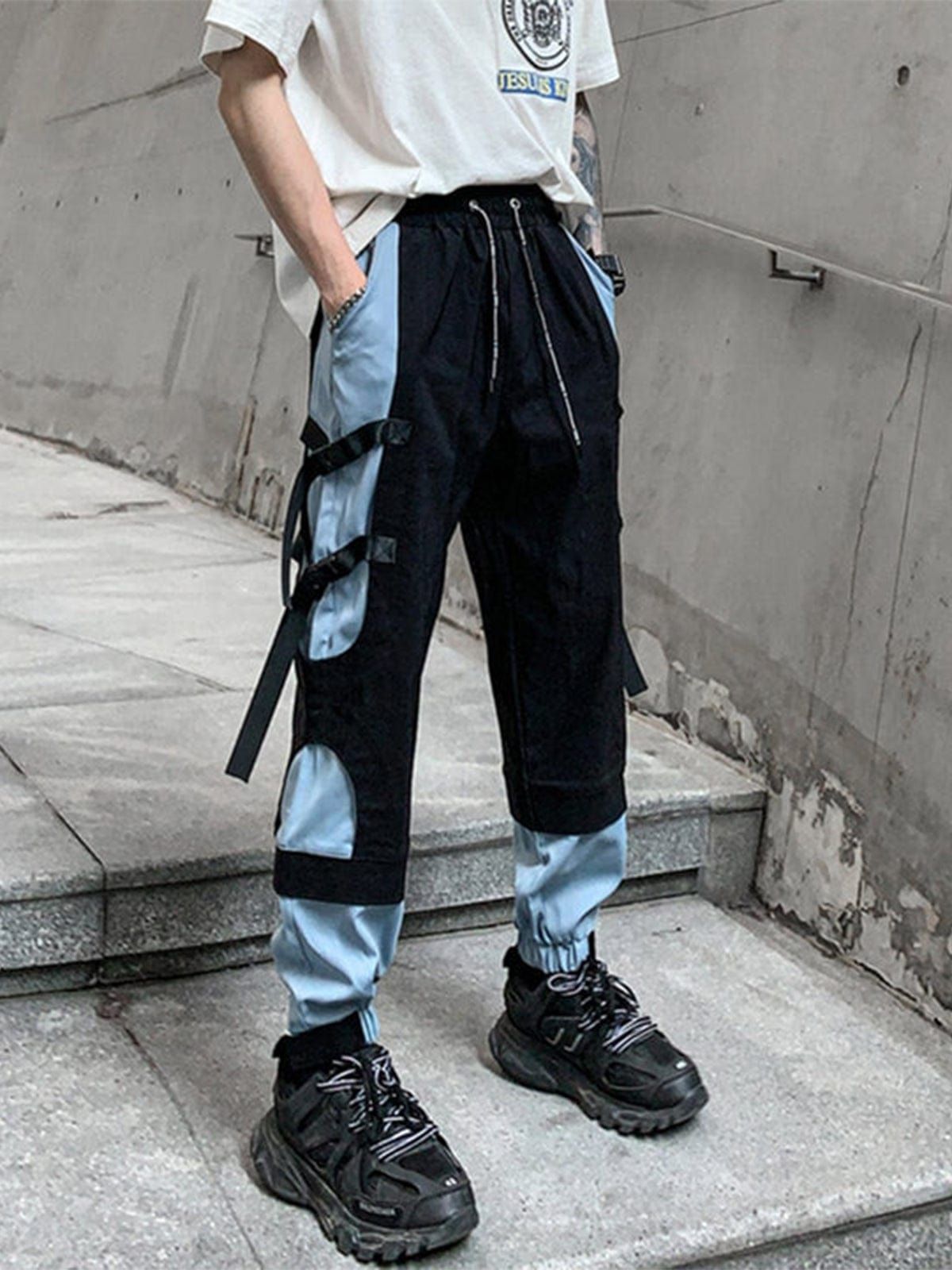 Patchwork Ribbons Buckle Cargo Pants sold by Yugen Theory product image thumbnail 3