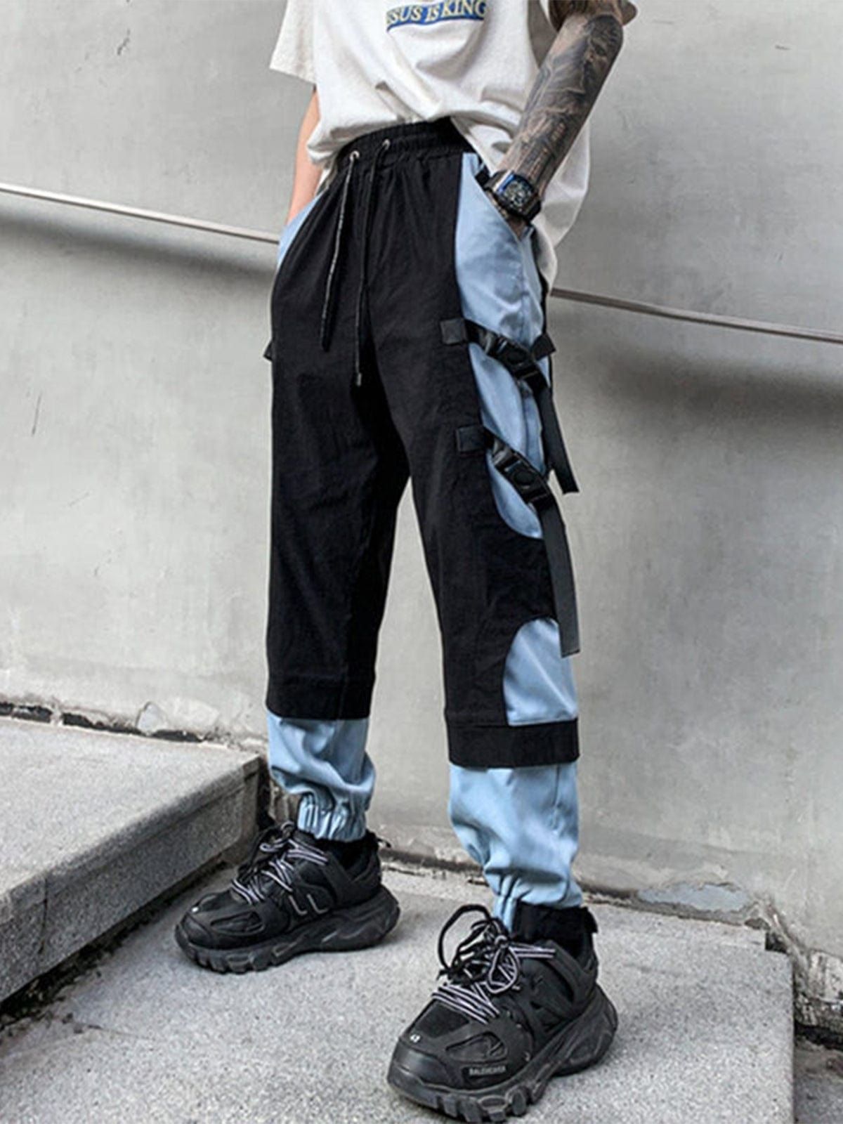 Patchwork Ribbons Buckle Cargo Pants sold by Yugen Theory product image thumbnail 4