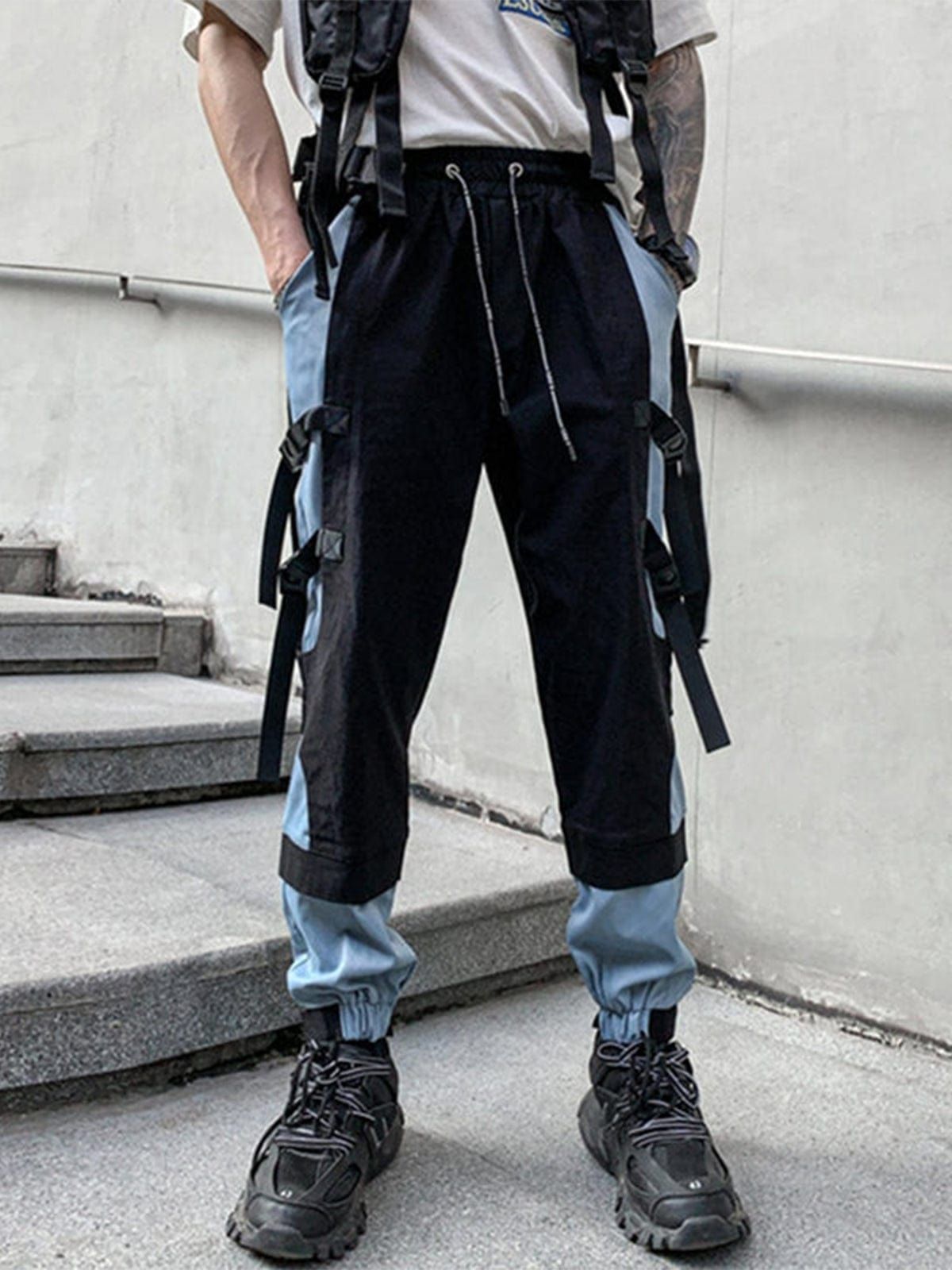 Patchwork Ribbons Buckle Cargo Pants sold by Yugen Theory product image thumbnail 2