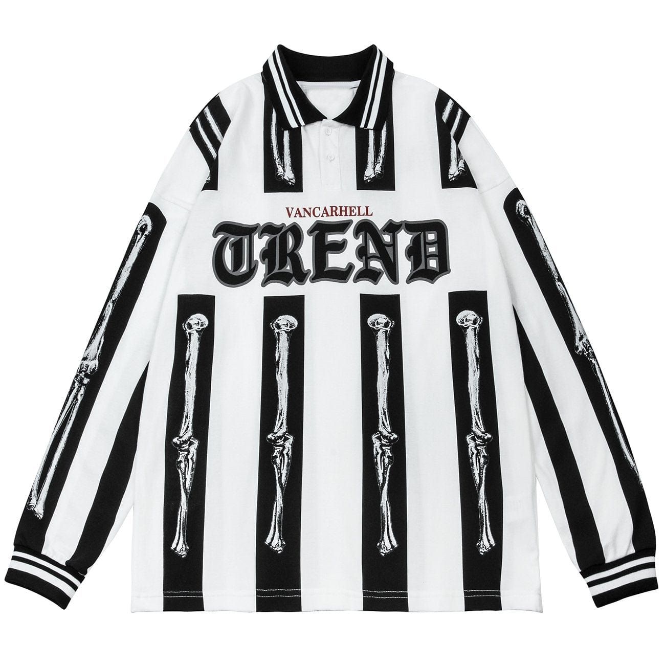 Vintage Striped Skull Cotton Oversized Sweatshirt sold by Yugen Theory