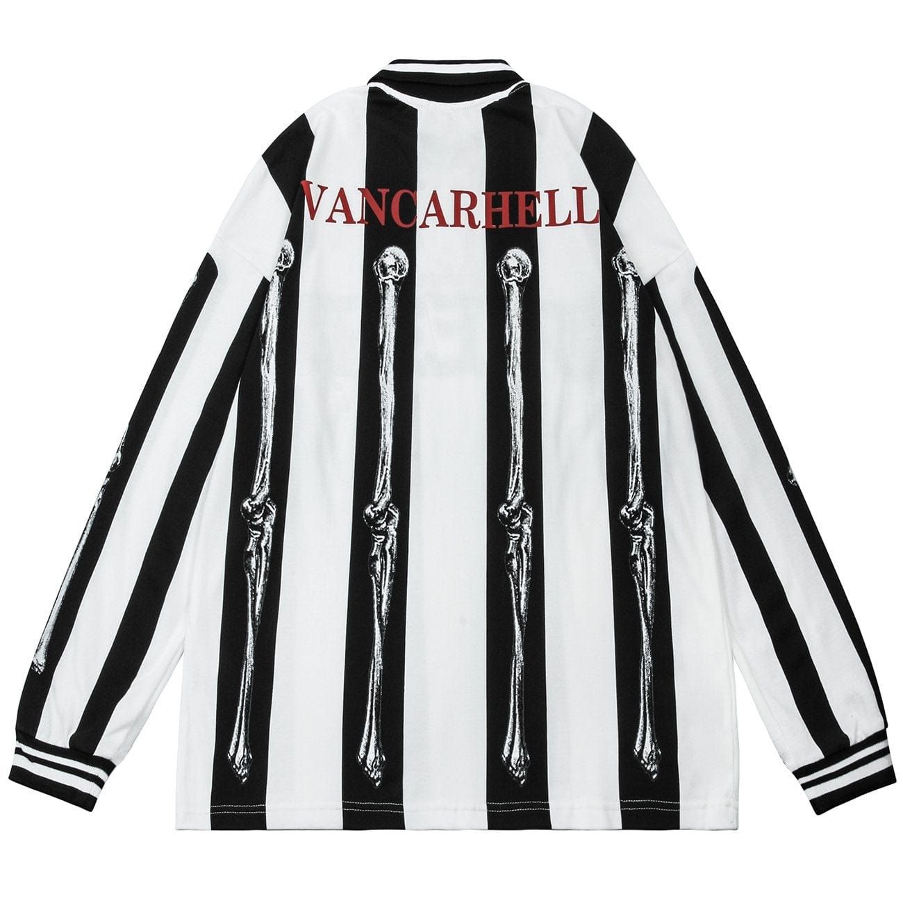 Vintage Striped Skull Cotton Oversized Sweatshirt sold by Yugen Theory product image thumbnail 2