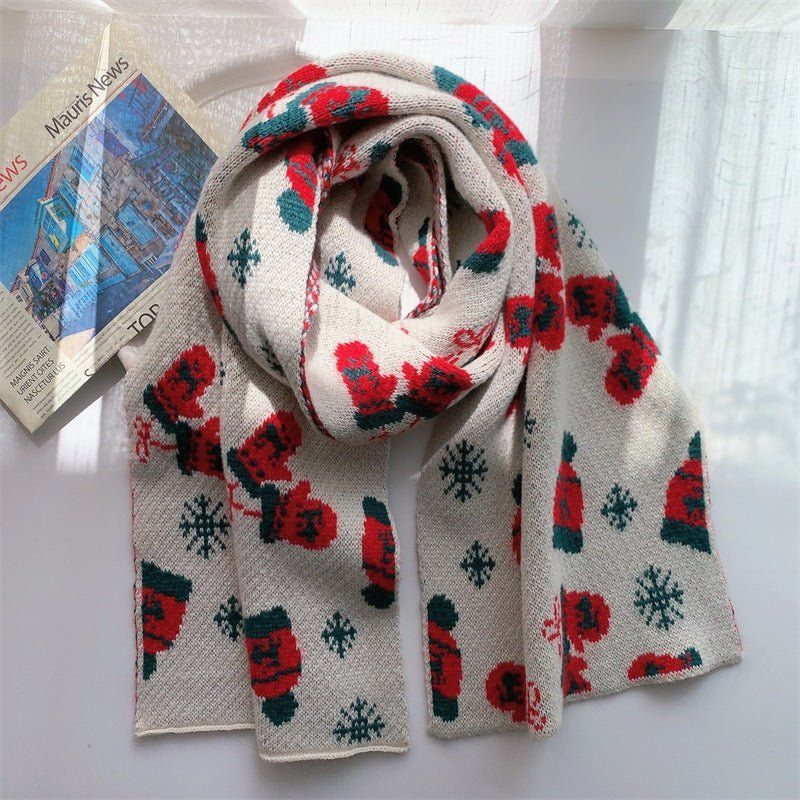 Patchwork Knit Christmas Scarf sold by Yugen Theory