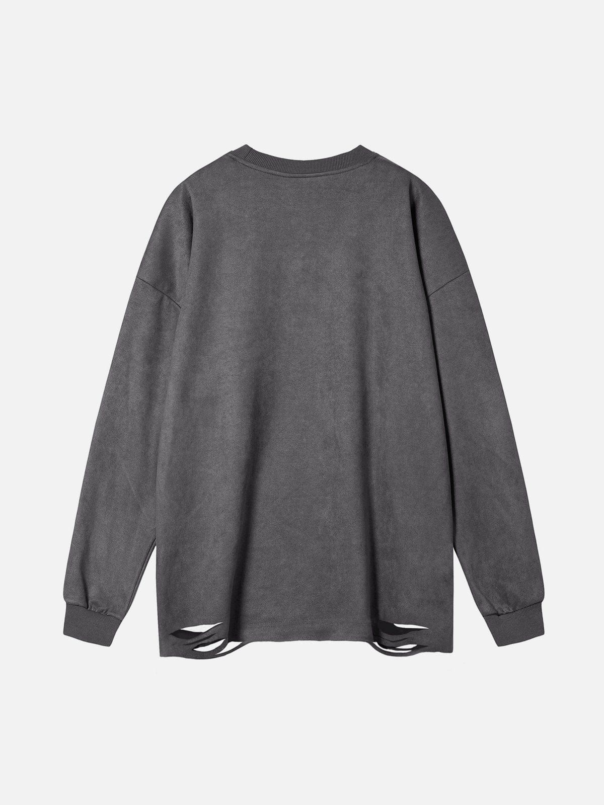 Fuzzy Letters Cut Sweatshirt sold by Yugen Theory product image thumbnail 2