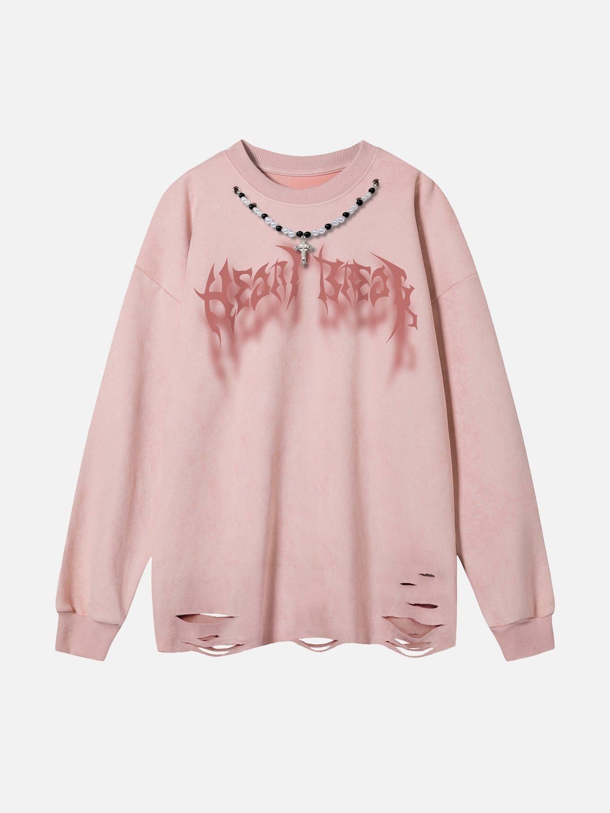 Fuzzy Letters Cut Sweatshirt sold by Yugen Theory product image thumbnail 4