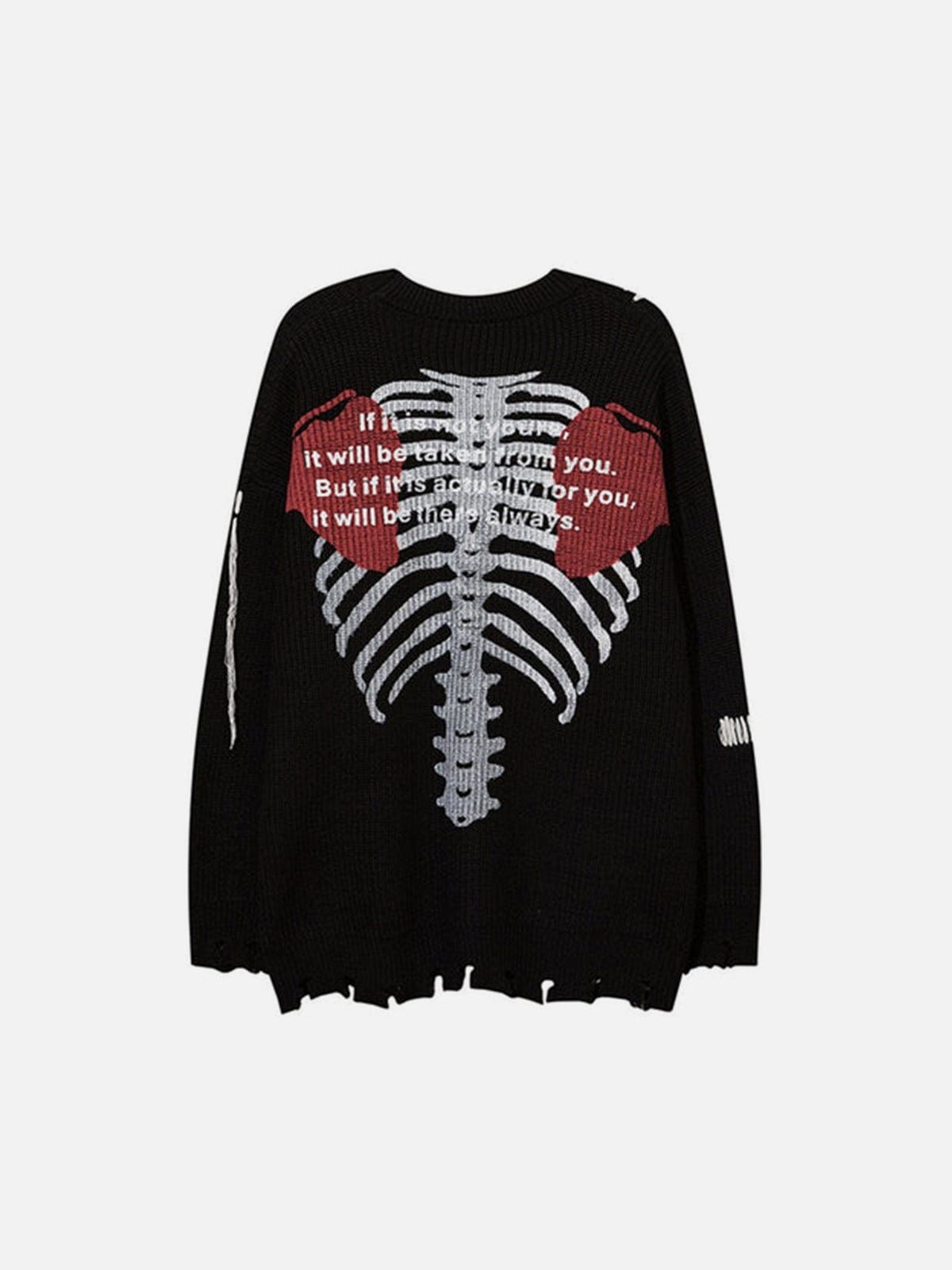 Cut Skeleton Love Letters Sweater sold by Yugen Theory