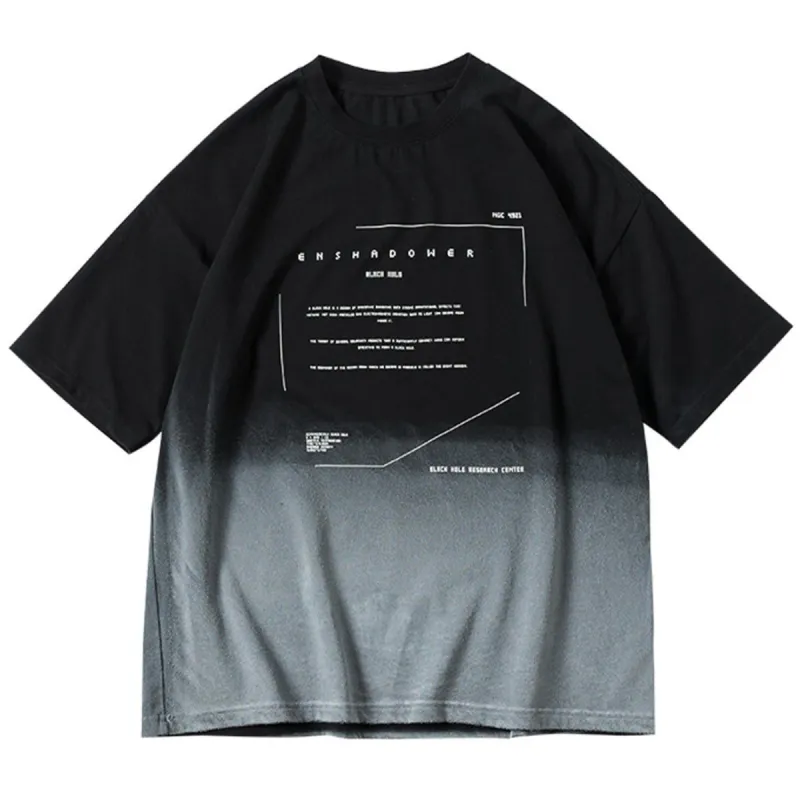 Gradient Letters Cotton Graphic T-Shirt sold by Yugen Theory