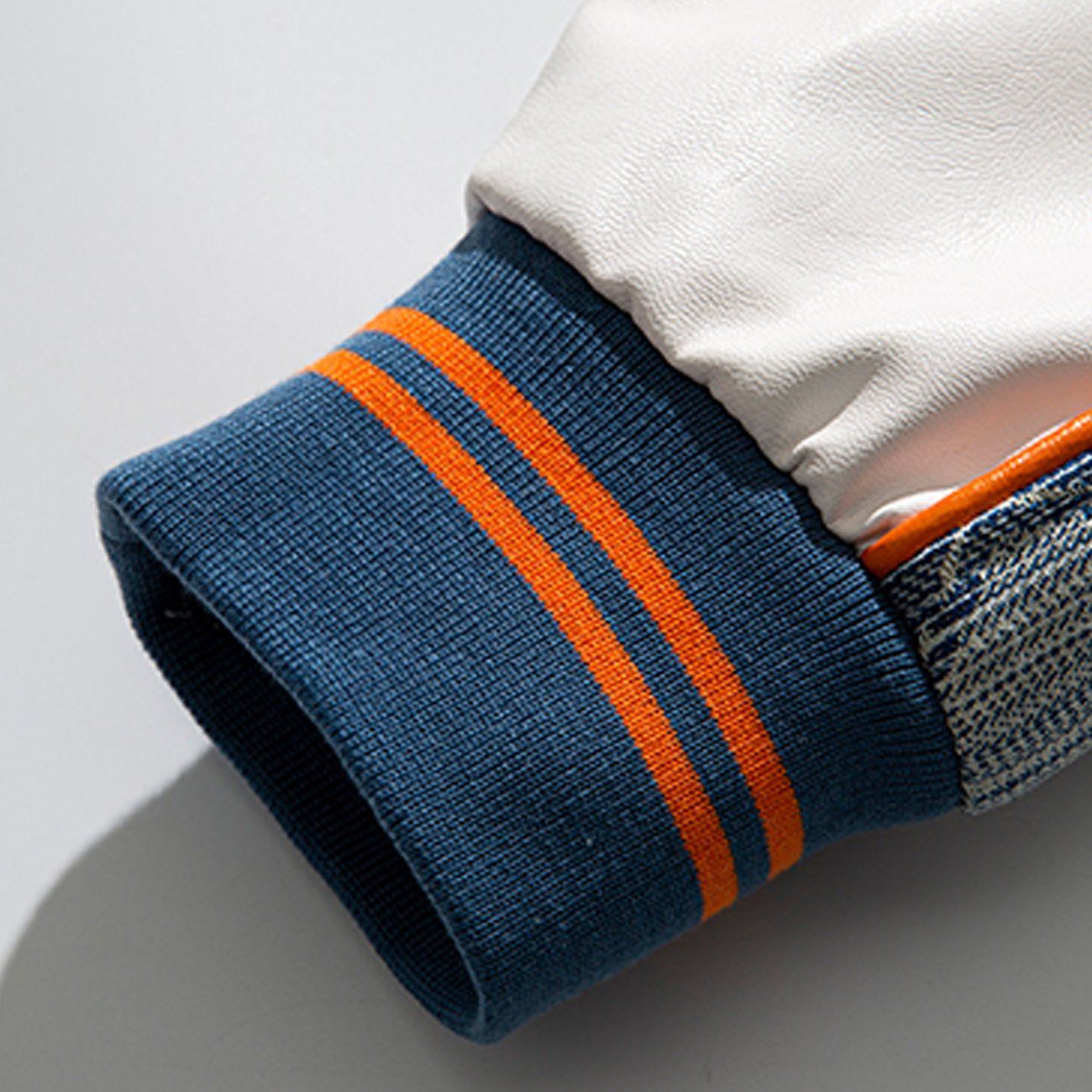 Letter Embroidery Contrast Color Varsity Jacket sold by Yugen Theory product image thumbnail 4