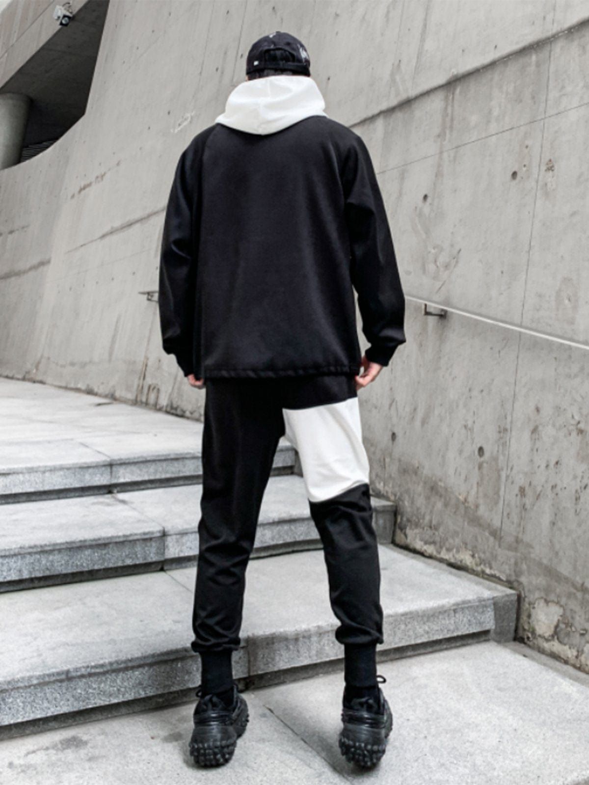 Black White Patchwork Hoodie sold by Yugen Theory product image thumbnail 3