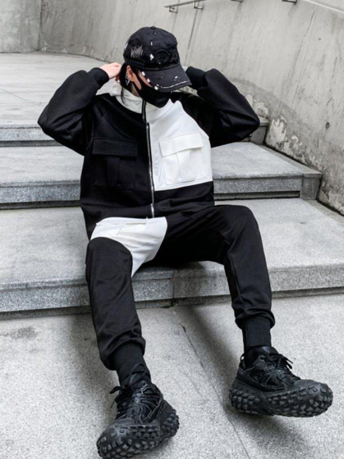 Black White Patchwork Hoodie sold by Yugen Theory product image thumbnail 4