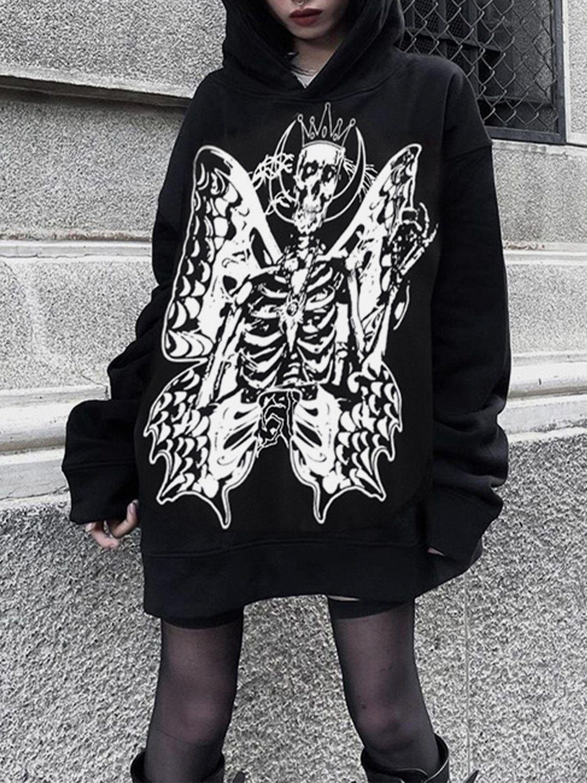 Skull Print Hoodie sold by Yugen Theory