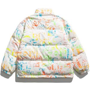 Puffer Winter Coat Colorful Letter sold by Yugen Theory
