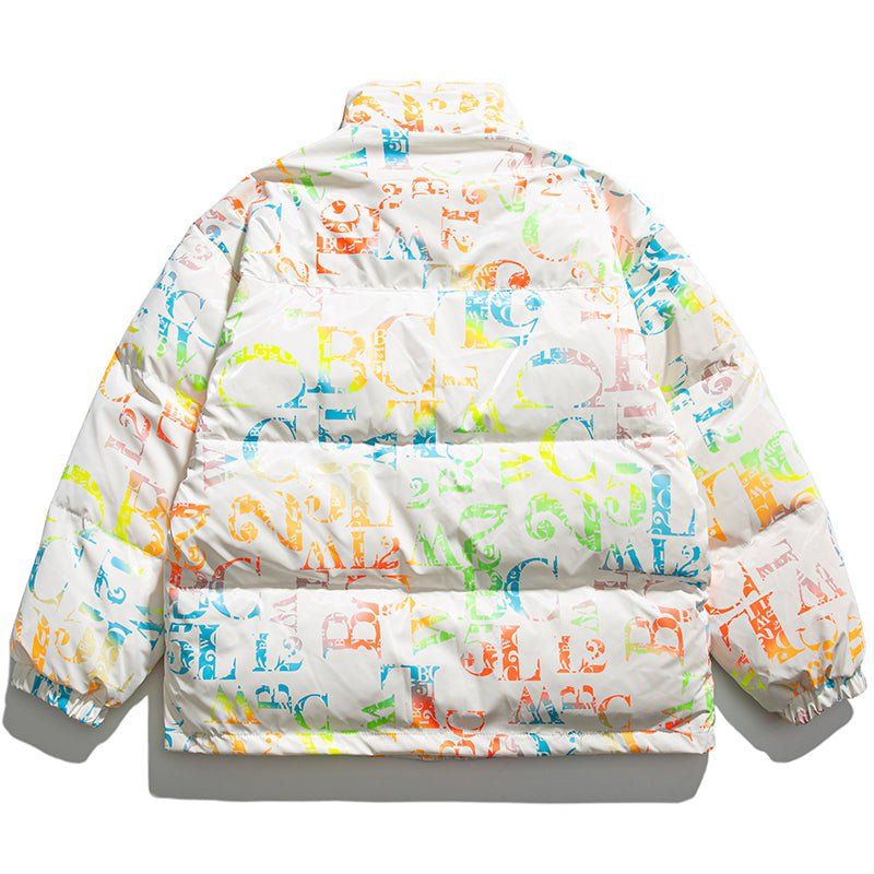 Puffer Winter Coat Colorful Letter sold by Yugen Theory product image thumbnail 4
