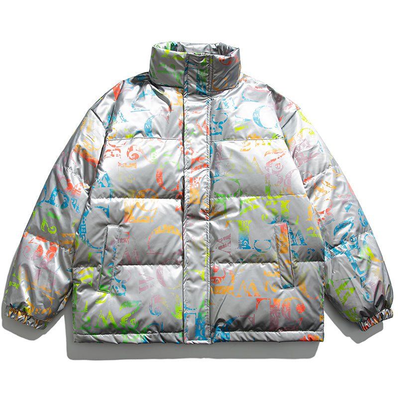Puffer Winter Coat Colorful Letter sold by Yugen Theory