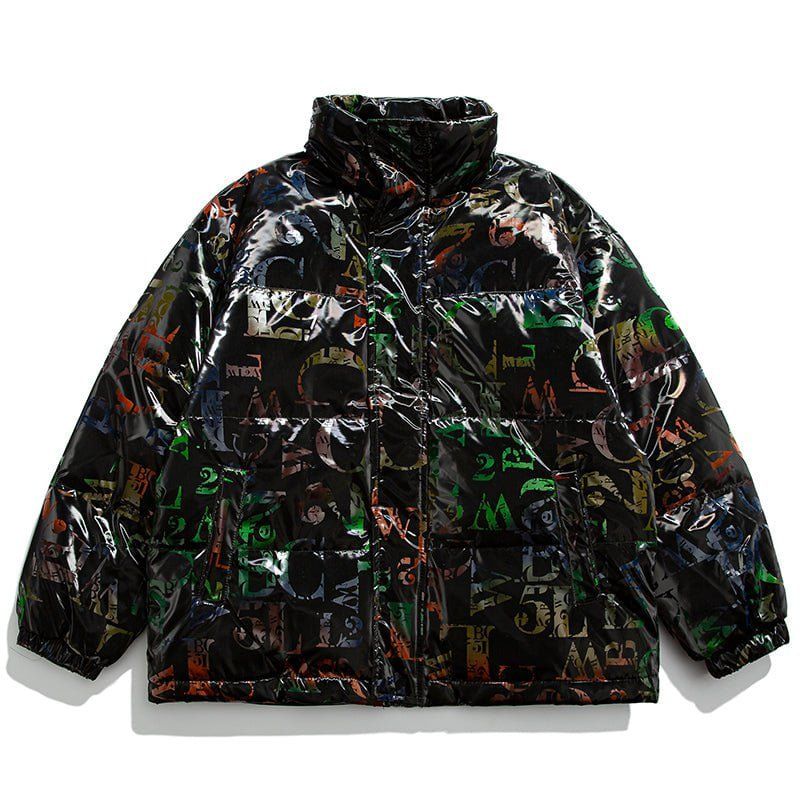 Puffer Winter Coat Colorful Letter sold by Yugen Theory product image thumbnail 3