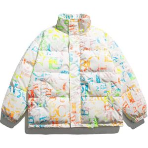 Puffer Winter Coat Colorful Letter sold by Yugen Theory