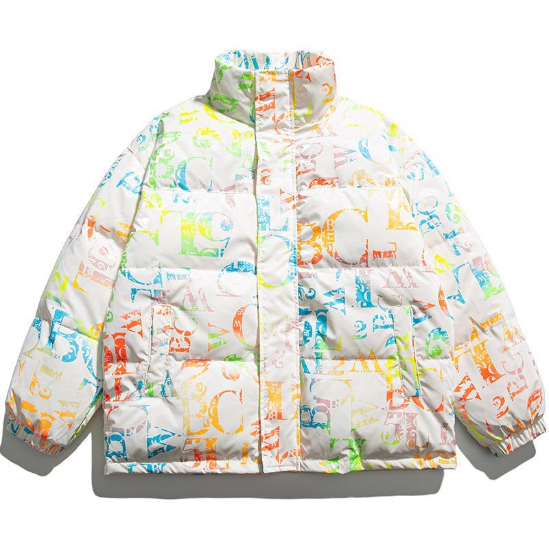 Puffer Winter Coat Colorful Letter sold by Yugen Theory product image thumbnail 2