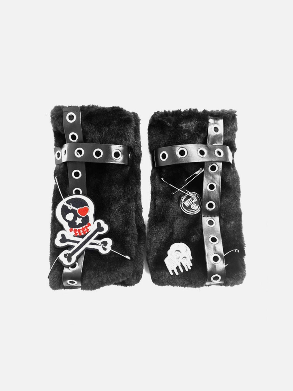 Punk Skull Plush Gloves sold by Yugen Theory
