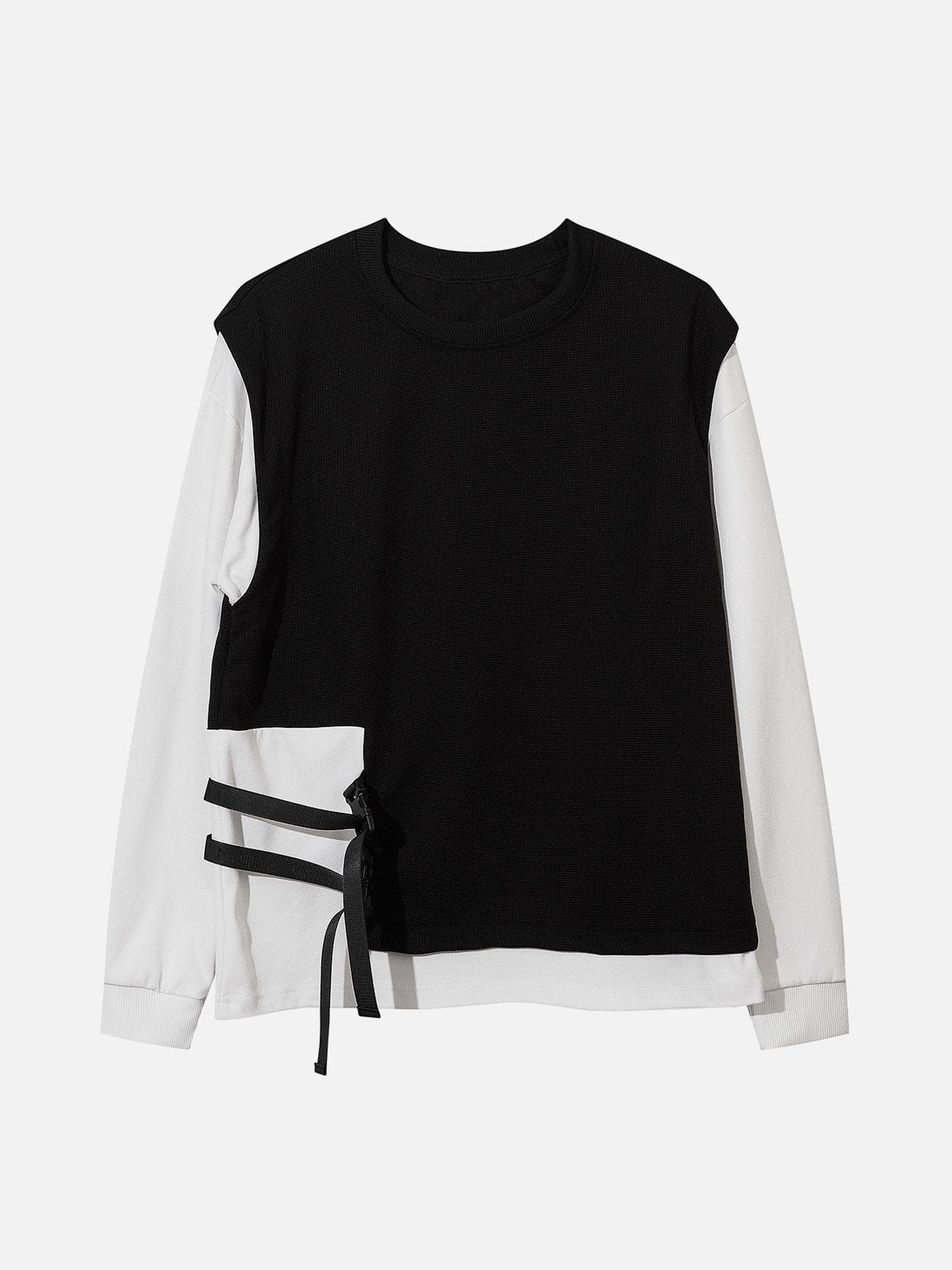 Patchwork Bag Buckles Sweatshirt sold by Yugen Theory