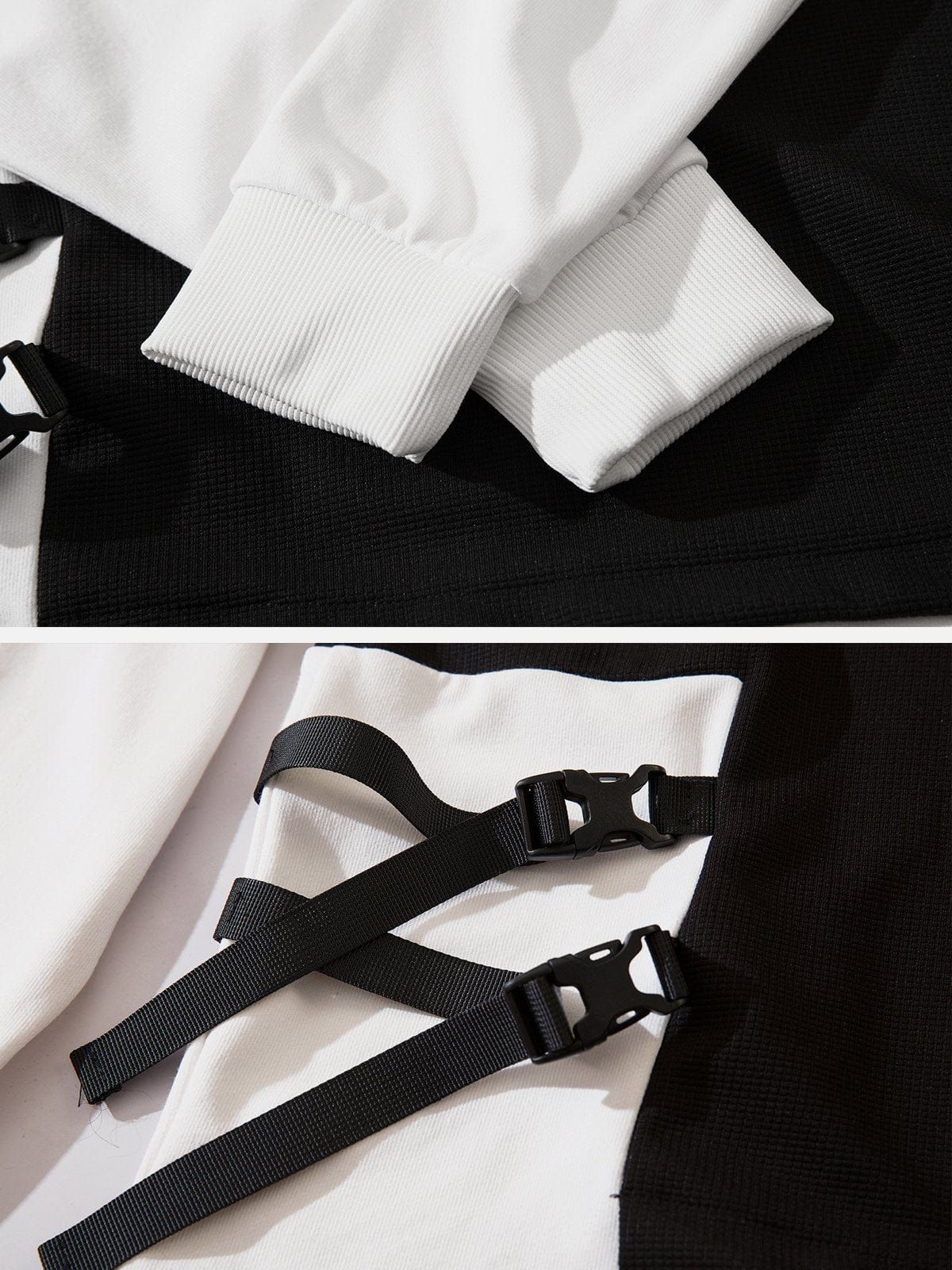 Patchwork Bag Buckles Sweatshirt sold by Yugen Theory product image thumbnail 5