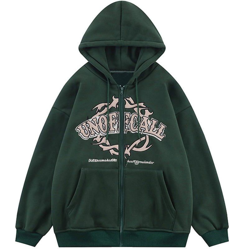 Fleece Zip Up Hoodie Unoffcall sold by Yugen Theory product image thumbnail 2