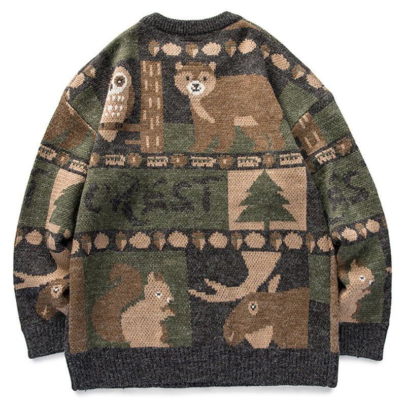 Retro Forest Color Block Sweater sold by Yugen Theory product image thumbnail 5