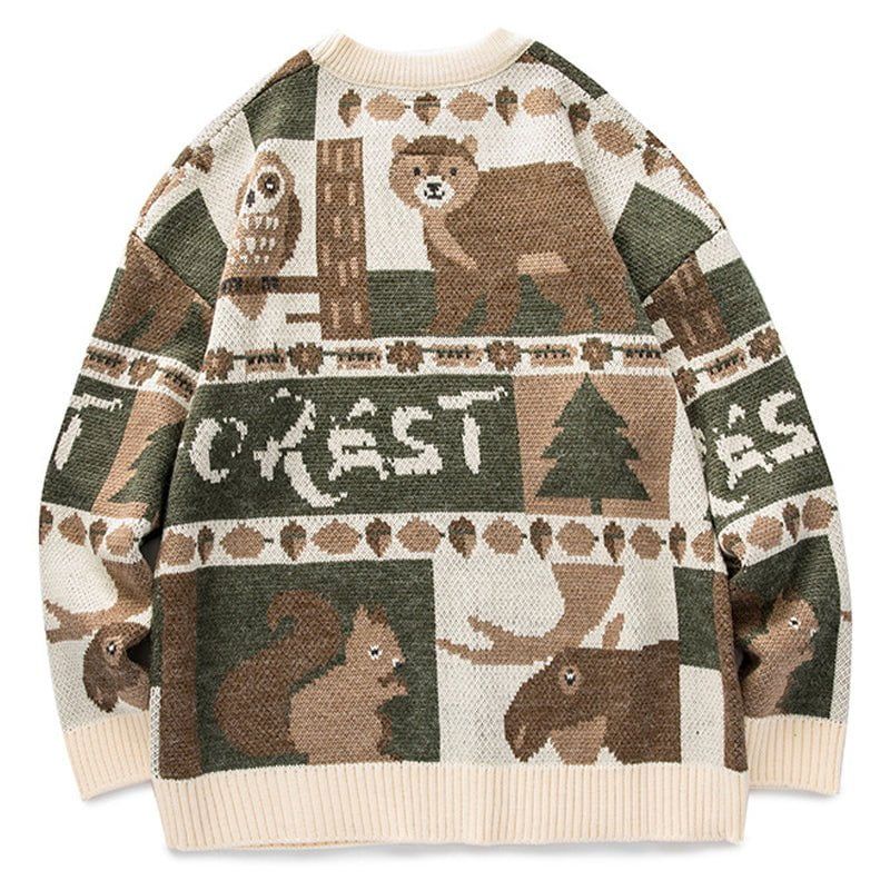 Retro Forest Color Block Sweater sold by Yugen Theory product image thumbnail 4