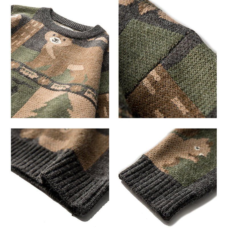 Retro Forest Color Block Sweater sold by Yugen Theory product image thumbnail 3