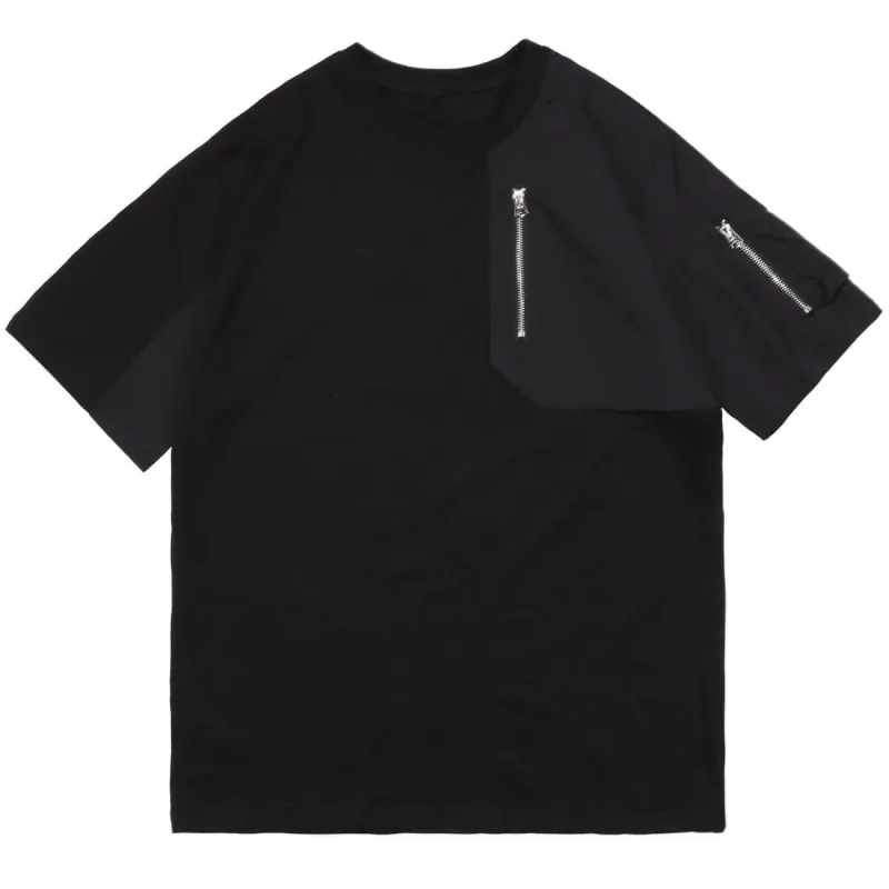 Functional Zipper Patchwork T-Shirt sold by Yugen Theory