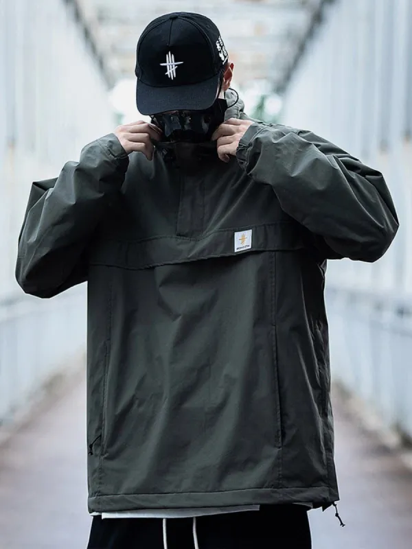 Half Zip Up Hooded Jacket sold by Yugen Theory