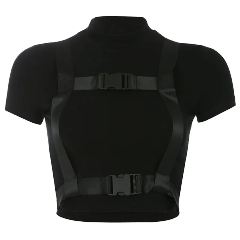 Techwear Slim Ribbons Short Sleeve T-shirt sold by Yugen Theory