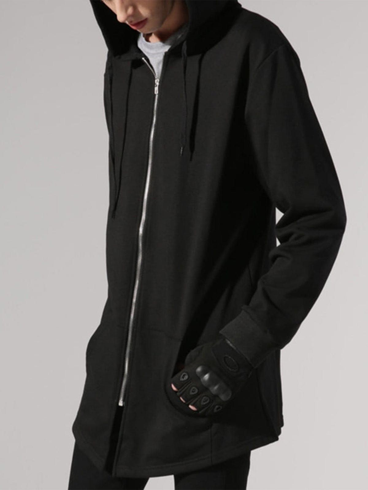 Dark Zip Up Cloak Cape Oversize Wizard Coat sold by Yugen Theory product image thumbnail 2