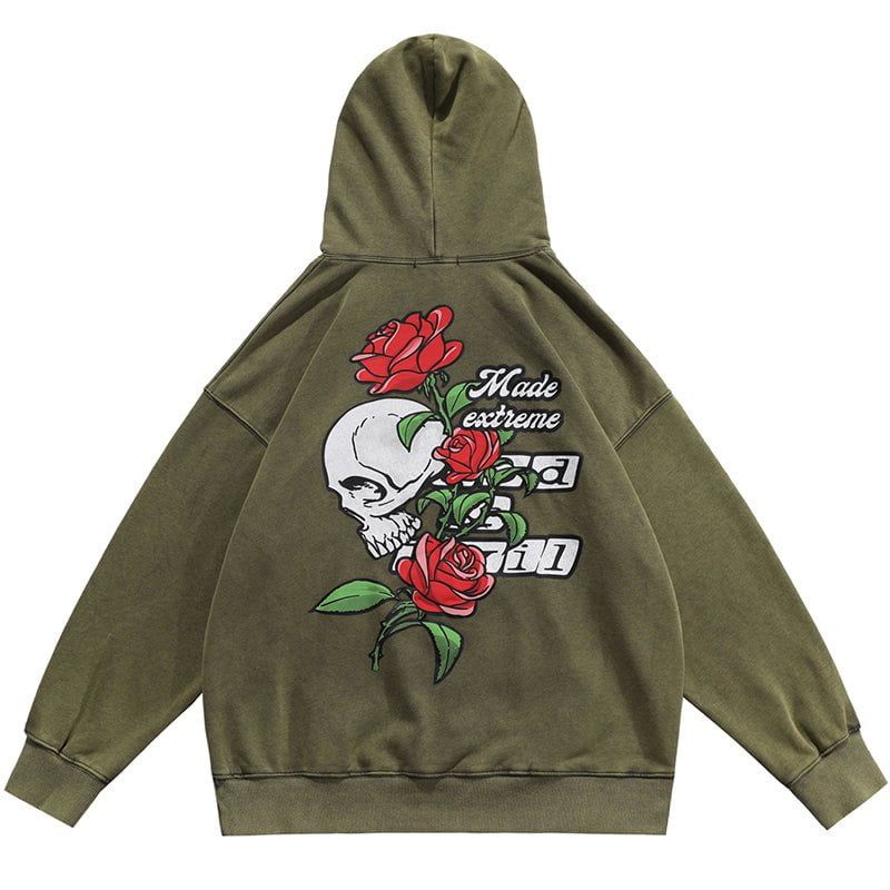 Stylish Hoodie Skull and Rose sold by Yugen Theory product image thumbnail 4