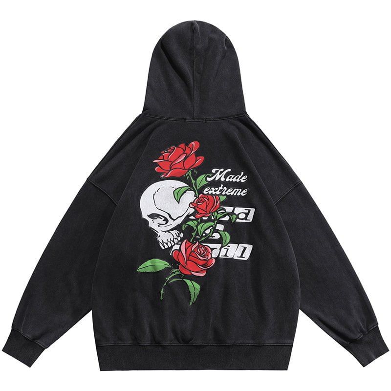 Stylish Hoodie Skull and Rose sold by Yugen Theory product image thumbnail 2