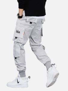 Multi Pockets Embroidery Cargo Pants sold by Yugen Theory